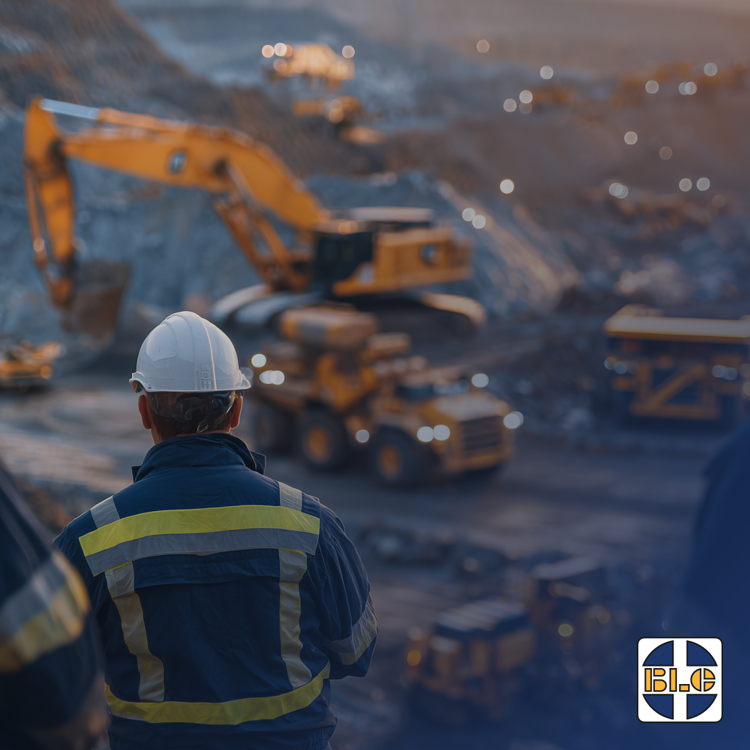 Open-cast mining equipment working on a South African mining site